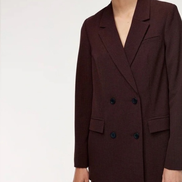 Aritzia Little Moon Caluna Gray and White Jacket XXS Blazer Workwear Chic - Picture 9 of 9